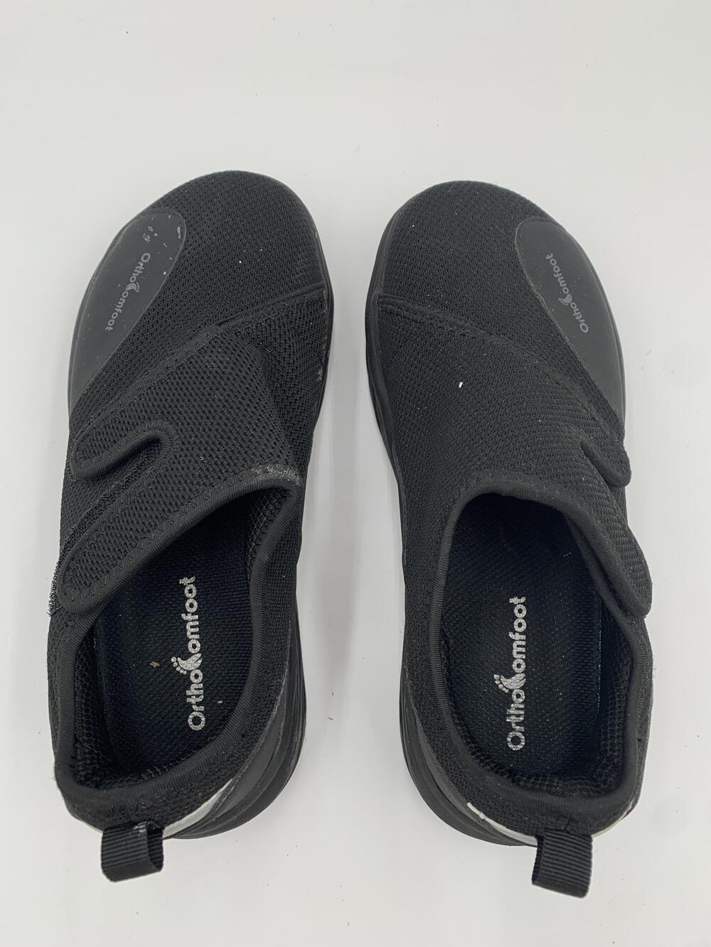 OrthoComfoot OFTN13G Shoes Womens Size 8 Black Mesh Orthopedic Slip On Walking